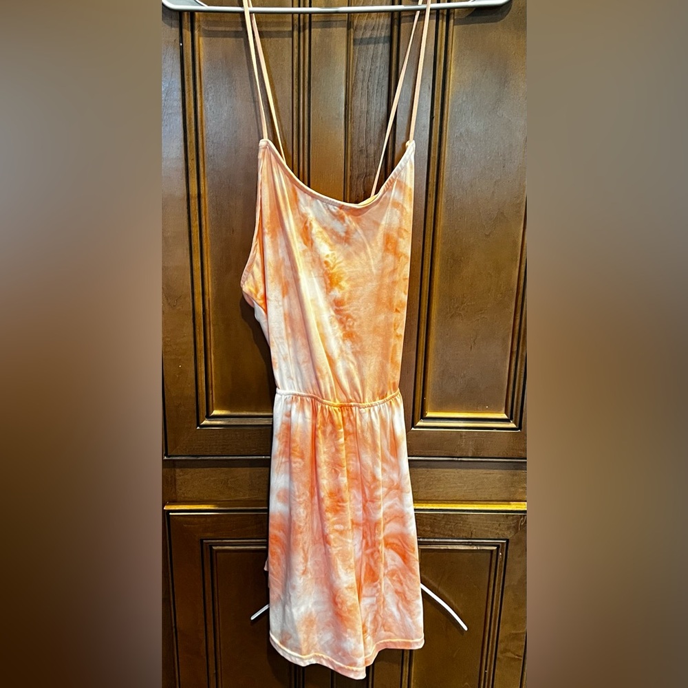 Rue21 Orange Tie-Dye Jumpsuit